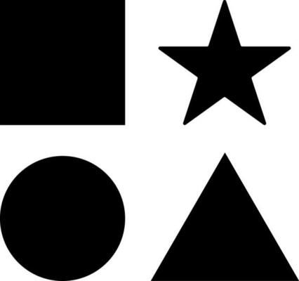 Glyph illustration of geometric shapes icon.