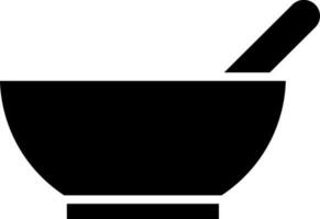 Vector illustration of mortar and pestle icon.