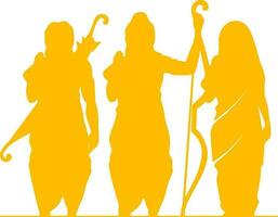 Rama with Sita and brother Laxman. vector