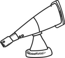 Telescope in black and white color. vector