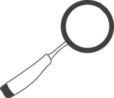 Magnifying in black and white color. vector