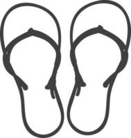 Flip flops in black and white color. vector