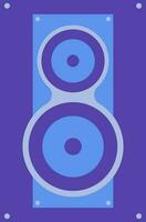 Set of two speaker in wooden body. vector