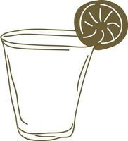 ilustración de vaso decorado con limón rebanada. vector