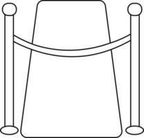 Black line art carpet with barrier in flat style. vector