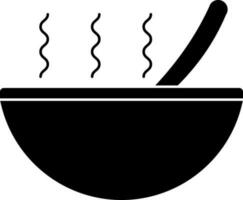Hot soup bowl icon in Black and White color. vector