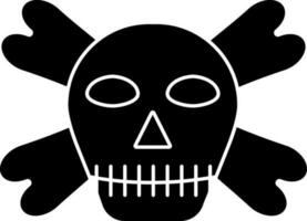 Glyph icon of skull in Black and White color. vector