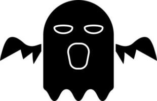 Black and White ghost icon in flat style. vector