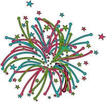 Explosive colorful firework illustration. vector