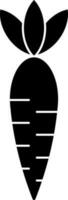 Black and White carrot icon in flat style. vector