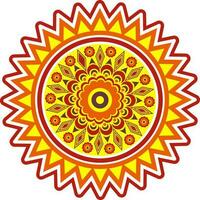 Flat illustration of colorful mandala design. vector