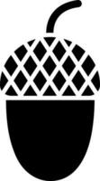 Black and White illustration of acorn icon. vector