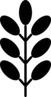 Leaves icon in black color. vector