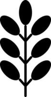 Leaves icon in black color. vector