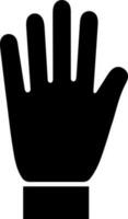 Illustration of gloves icon in black color. vector