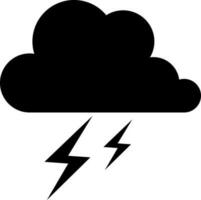 Flat style thunderstorm weather icon. vector