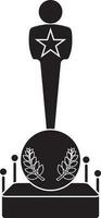 Black and White modern trophy award. vector