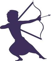 ilustración de pequeño chico con arco y flecha. vector