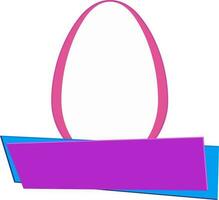 Easter egg with paper banner. vector