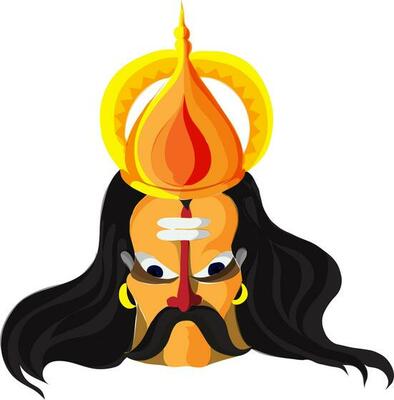 Face of Angry Ravana for Dussehra celebration.