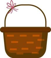 Empty wicker basket icon. vector