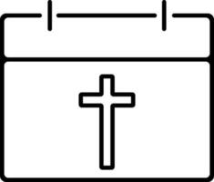 Flat illustration of Calendar with Christian Cross. vector