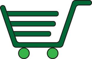 Green trolley icon in flat style. vector