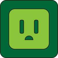 Isolated power board in green color. vector