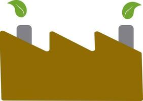 Brown Eco Factory icon for No Pollution concept. vector