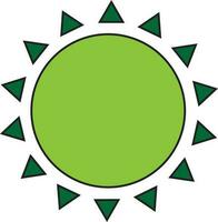 Isolated green sun icon on white background. vector