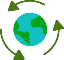 salvar tierra o conservando el ambiente icono. vector