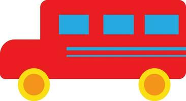 Bus icon with red color and blue window. vector