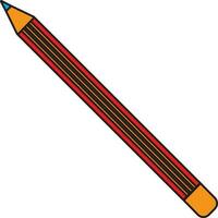 Wooden pencil icon in illustrtion for education or writing. vector