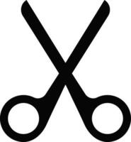 Scissor opened tool icon in silhouette style. vector