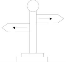 Vector illustration of sign board in line art.