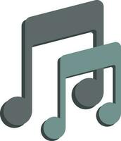 Music notes icon gray and green color. vector