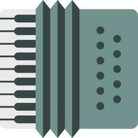 Harmonium icon in green color. vector