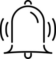 Vector illustration of bell icon or symbol.