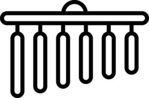 Vector wind chimes icon in flat style.