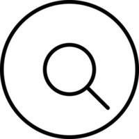 Search or Zoom Button icon in black line art. vector