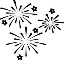 Fireworks icon in thin line art. vector