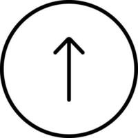 Line art Up Aarrow Button icon in flat style. vector