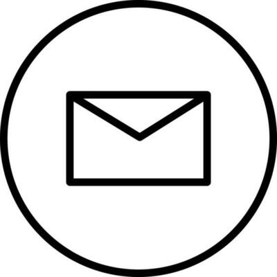 Line art Mail Button icon in flat style.