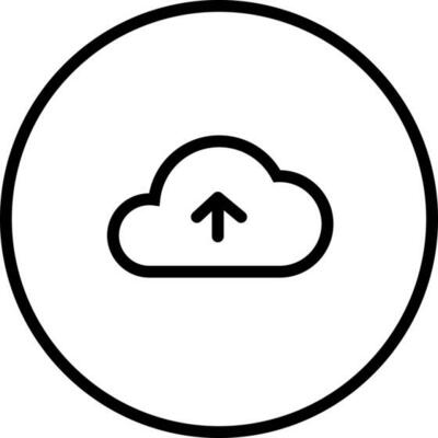Line art illustration of Cloud Upload Button icon.