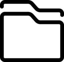 Line art file folder icon in flat style. vector