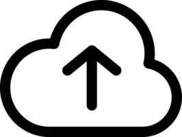 Line art illustration of cloud upload icon. vector