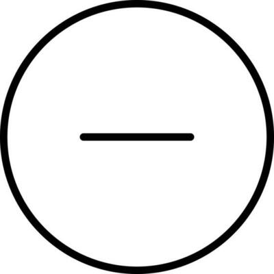 Minus button icon in thin line art.