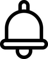 Flat style bell icon in black line art. vector