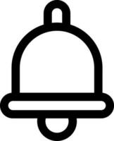 Flat style bell icon in black line art. vector