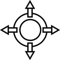 Four way intersection arrow icon. vector